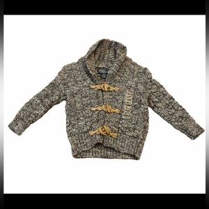 VTG 90s Y2K Polo Ralph Lauren Knit Cotton Hooded Toggle Pullover Sweater 2/2T